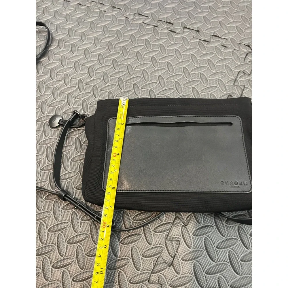 Skagen‎ Crossbody Bag Womens OS Black Nylon Leather Trim Minimalist Messenger